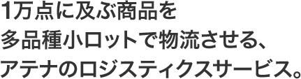 1万点に及ぶ商品を多品種小ロットで物流させる、アテナのロジスティクスサービス。